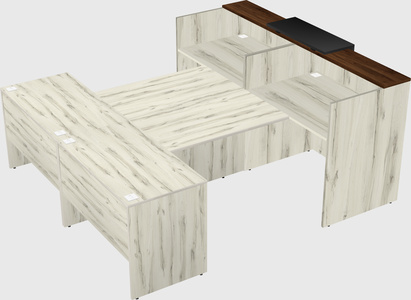 Shared u-shaped reception desks