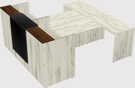 Shared u-shaped reception desks