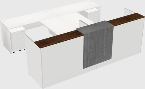 Shared u-shaped reception desks