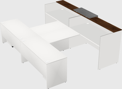 Shared u-shaped reception desks