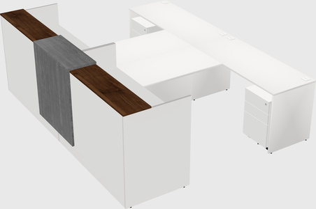 Shared u-shaped reception desks