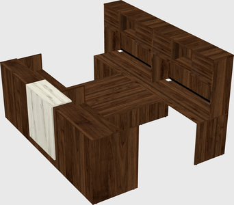 Shared u-shaped reception desks