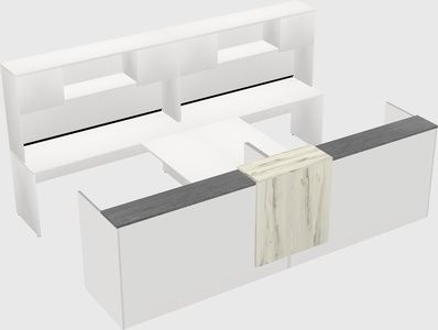 Shared u-shaped reception desks