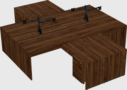 Quad l-shaped office desks