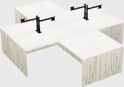 Quad l-shaped office desks