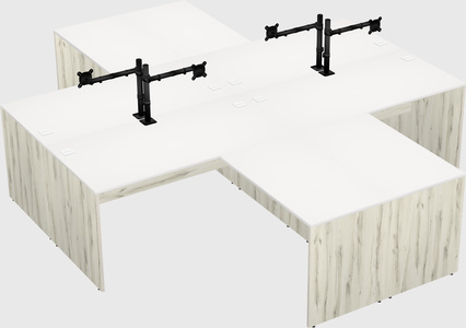 Quad l-shaped office desks