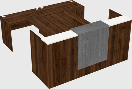 Shared u-shaped reception desks
