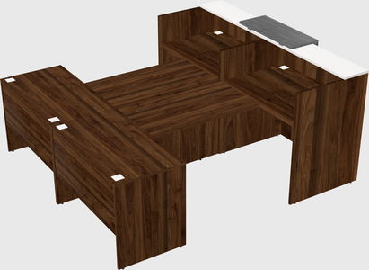 Shared u-shaped reception desks