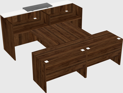 Shared u-shaped reception desks