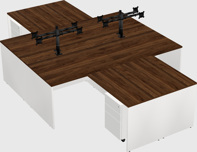 Quad l-shaped office desks