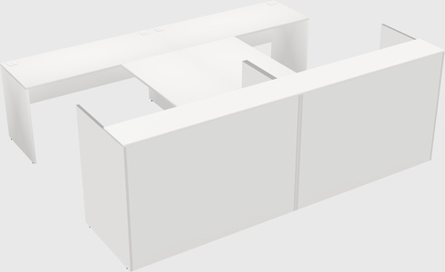 Shared u-shaped reception desks