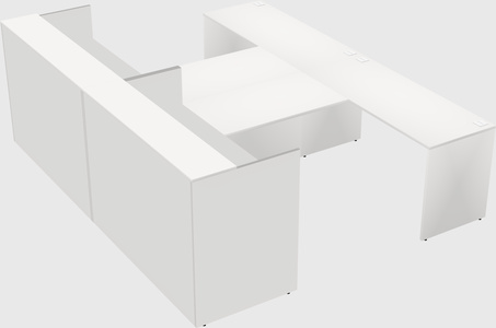 Shared u-shaped reception desks