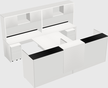 Shared u-shaped reception desks