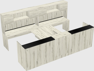 Shared u-shaped reception desks