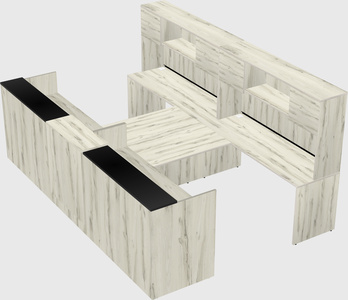 Shared u-shaped reception desks