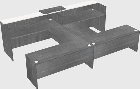Shared u-shaped reception desks