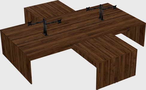 Quad l-shaped office desks