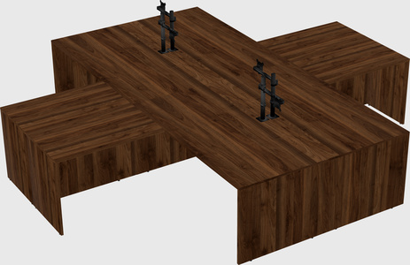 Quad l-shaped office desks