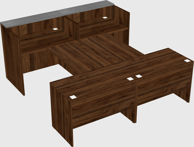Shared u-shaped reception desks