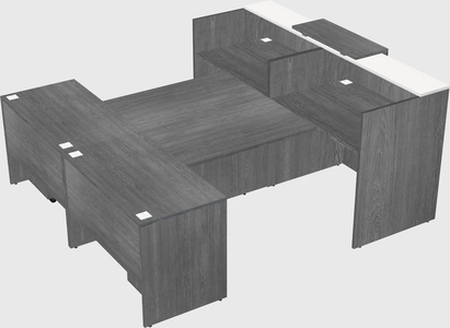 Shared u-shaped reception desks