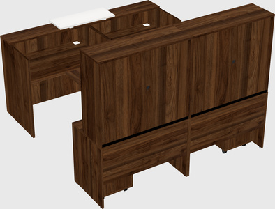 Shared u-shaped reception desks