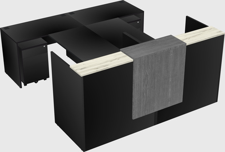 Shared u-shaped reception desks