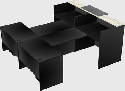 Shared u-shaped reception desks