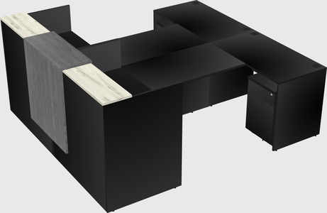 Shared u-shaped reception desks