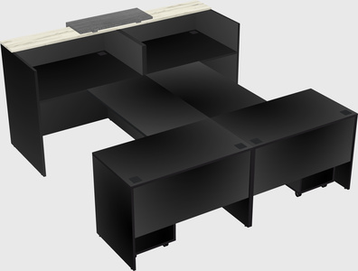 Shared u-shaped reception desks