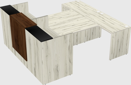 Shared u-shaped reception desks