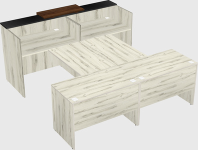 Shared u-shaped reception desks