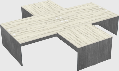 Quad l-shaped office desks