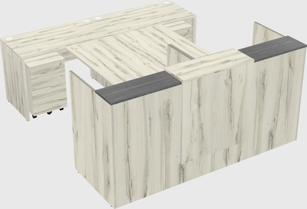 Shared u-shaped reception desks