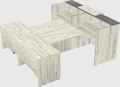 Shared u-shaped reception desks
