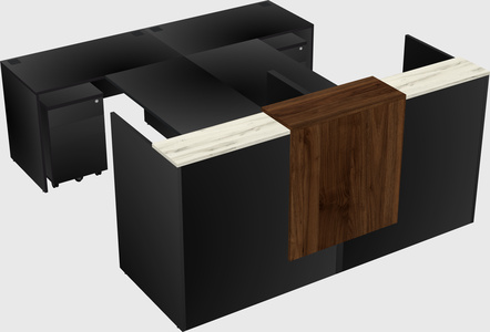 Shared u-shaped reception desks