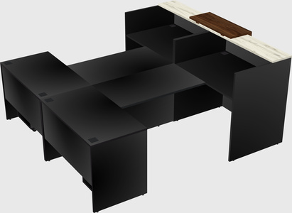 Shared u-shaped reception desks
