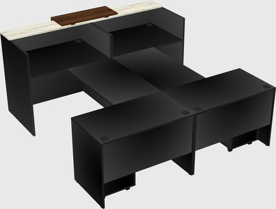 Shared u-shaped reception desks
