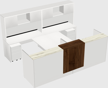 Shared u-shaped reception desks