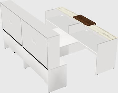 Shared u-shaped reception desks