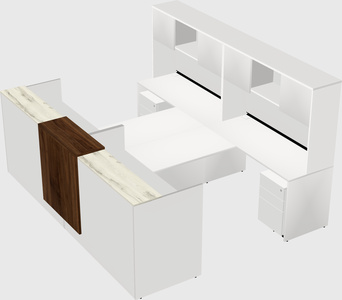 Shared u-shaped reception desks