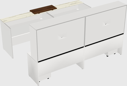 Shared u-shaped reception desks