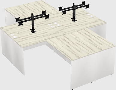 Quad l-shaped office desks