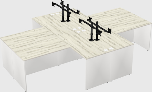 Quad l-shaped office desks