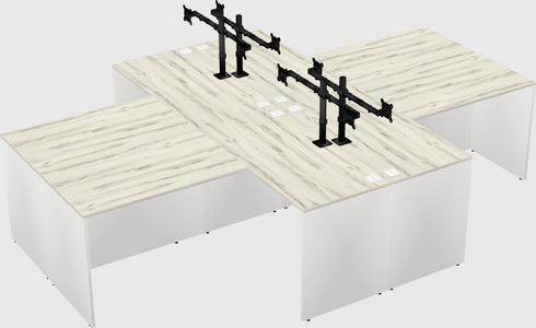 Quad l-shaped office desks