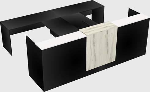 Shared u-shaped reception desks