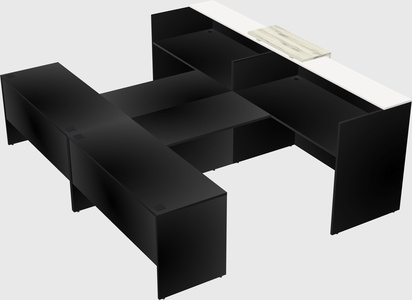 Shared u-shaped reception desks