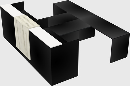 Shared u-shaped reception desks