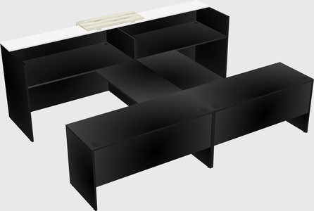 Shared u-shaped reception desks