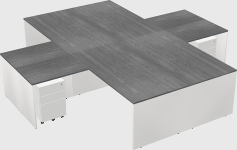 Quad l-shaped office desks