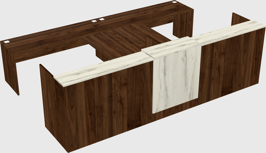 Shared u-shaped reception desks